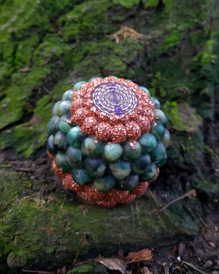 Emerald Lucid Dreaming Orgonite | Emerald, pink Opal, Rhodochrosite, Ruby