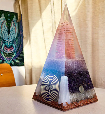 Nubian Orgonite Pyramid Golden Triangle