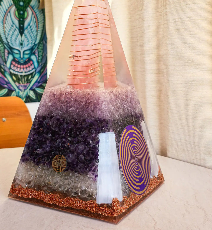 Nubian Orgonite Pyramid Golden Triangle