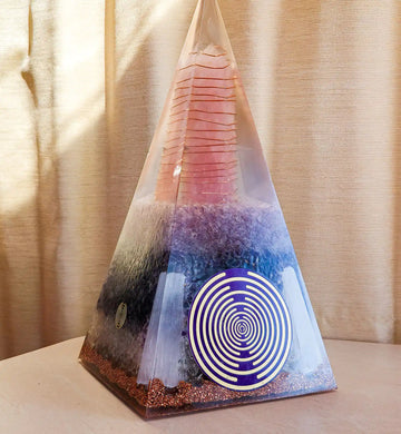 Nubian Orgonite Pyramid Golden Triangle