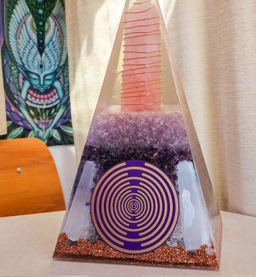 Nubian Orgonite Pyramid Golden Triangle