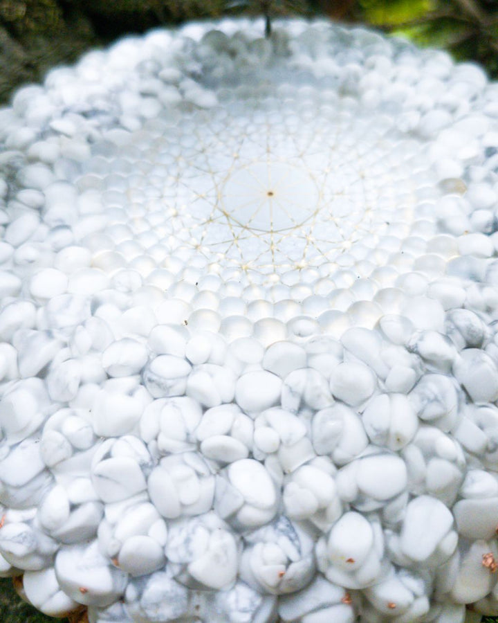 Torus disc Orgonite | White Howlite, Pyrite