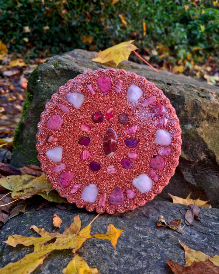 Torus Orgonite | Heart Chakra | Aventurine, Ruby, Emerald, Pink Opal, Pink Chalcedone, Rhodochrosite