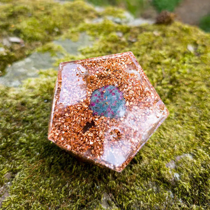 Pentagon Orgonite Ruby Fushsite