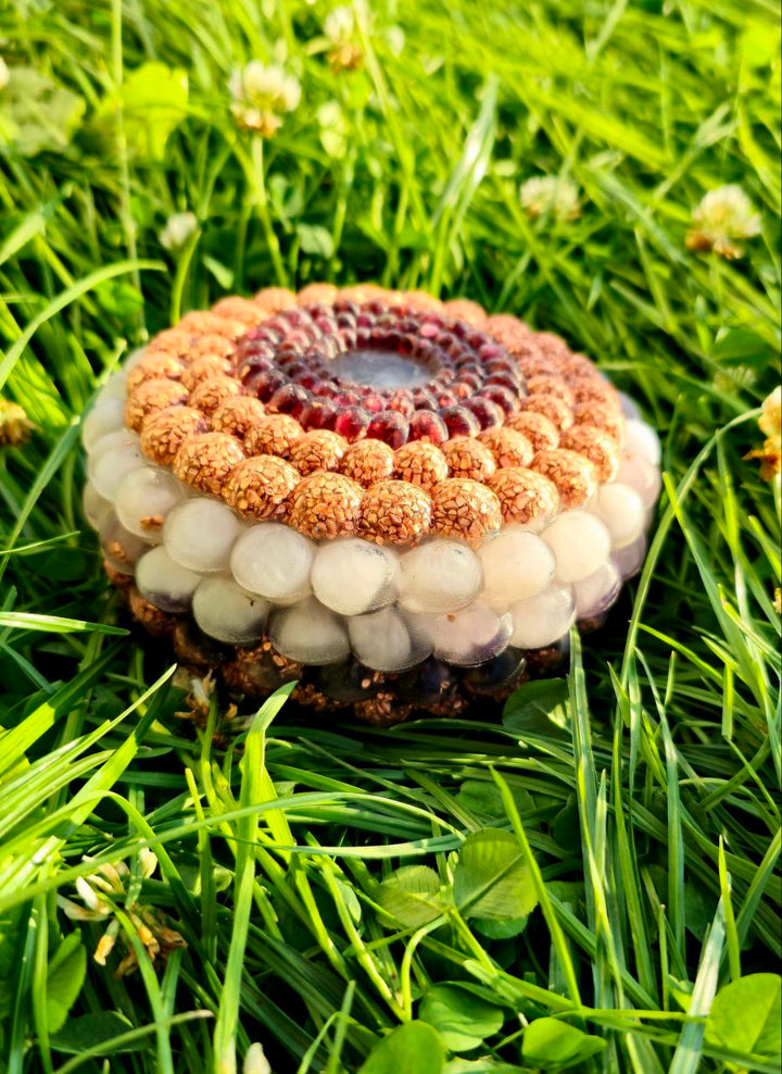 Cosmic Bubble Orgonite | Golden Triangle & Garnet