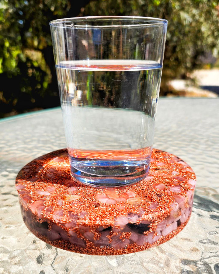 Power Disc orgonite | Restructure your water with Rose Quartz
