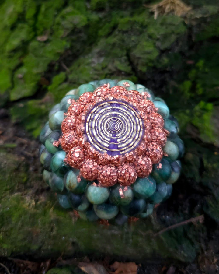 Emerald Lucid Dreaming Orgonite | Emerald, pink Opal, Rhodochrosite, Ruby
